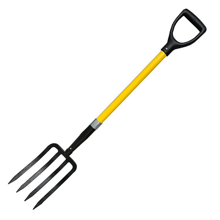 F610008 Pro Spading Fork, 4-Tine, Fiberglass D-Handle, 30-Inch