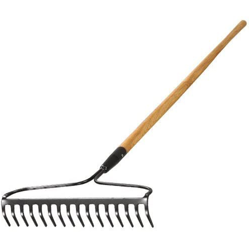 610016 16T Bow Rake with Forged Steel Head and Wooden Handle