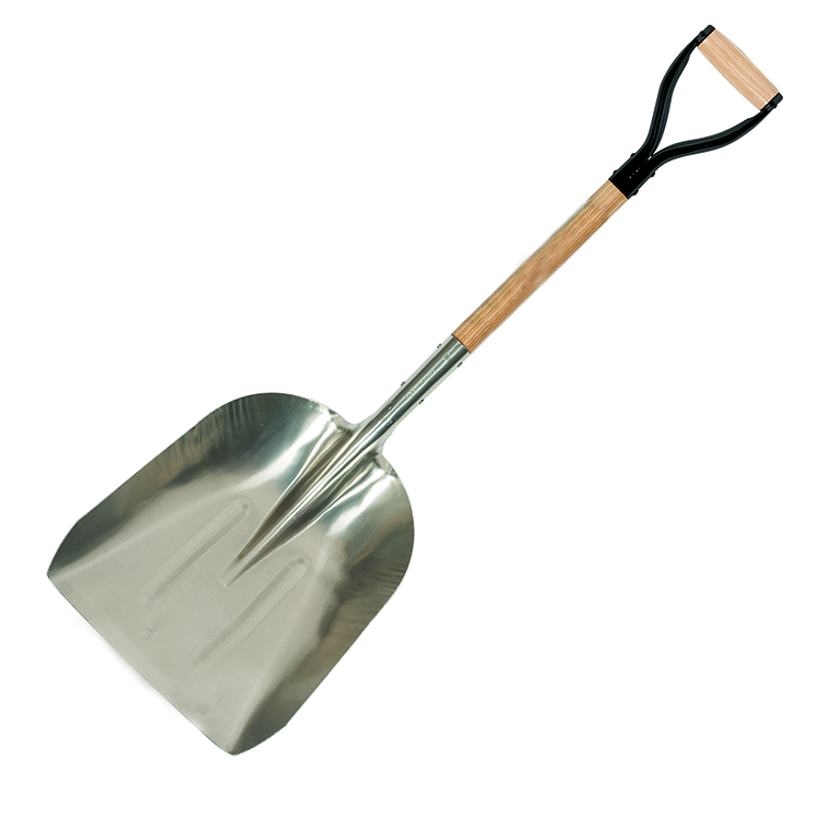 S66012 #12  Aluminum Snow Shovel With Wooden Handle Y Grip 
