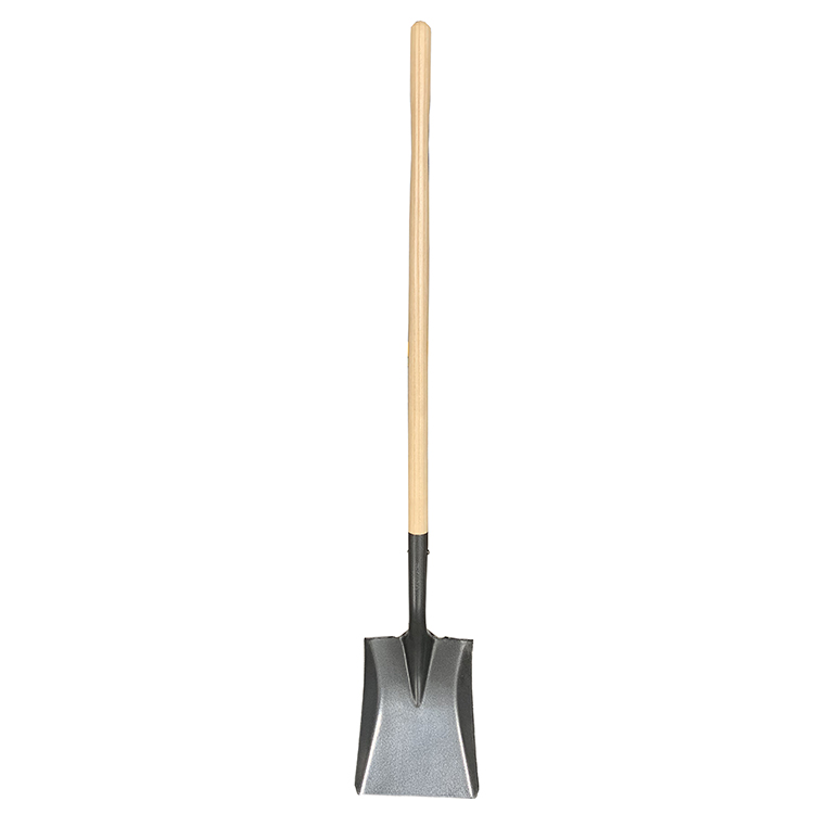 S66008 Long Wooden Handle Round Point Shovel  Carbon Steel  Heat treated Powder Coating   43" Wooden Handle 
